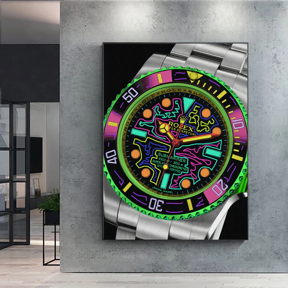 Современные роскошные часы Картина на холсте деловые настенные художественные