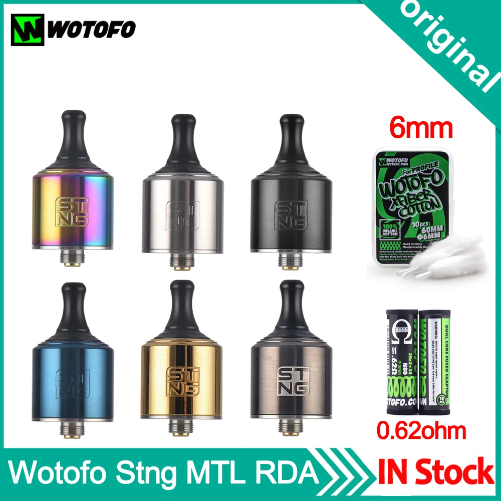 Оригинальный бак для вейпа Wotofo Stng MTL RDA 22 мм перестраиваемый капельный