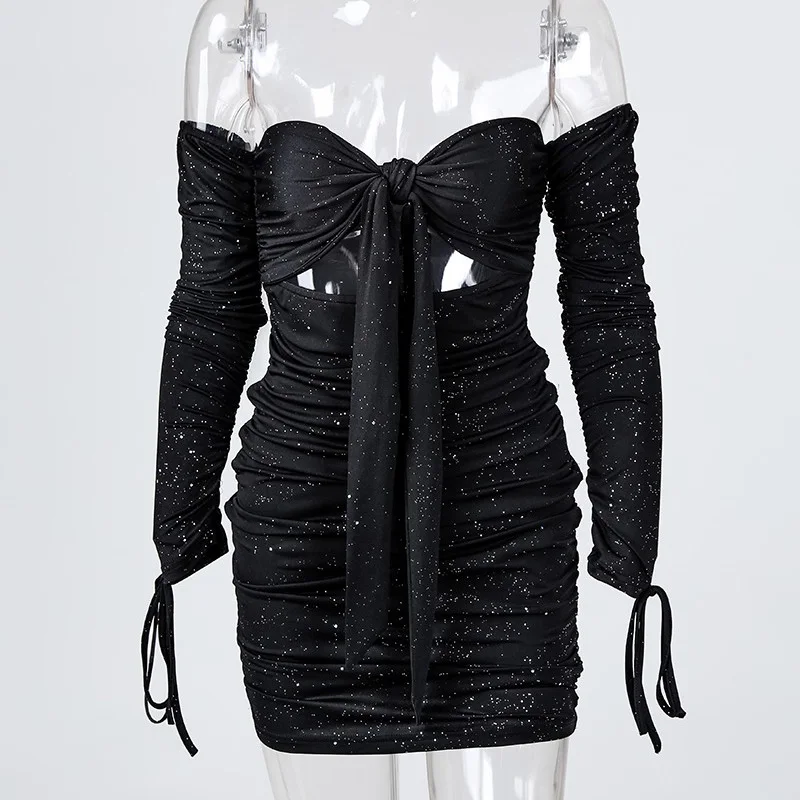 Новинка 2020 модное сексуальное женское облегающее блестящее платье с открытыми
