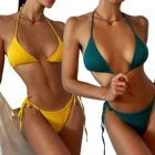 Сексуальный женский купальник, Бразильское бикини, комплект бикини из двух частей, купальник пуш-ап на бретельках, бандажный купальник, летний купальник 2021