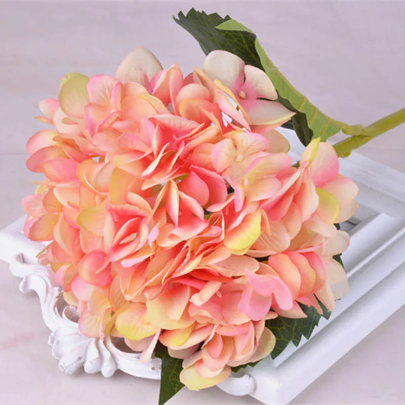 

Fashion Artificial Hydrangea Flower Silk Cloth Plastic Wedding Supplies DIY Home Decoration For Birthday Party Festival HEE889