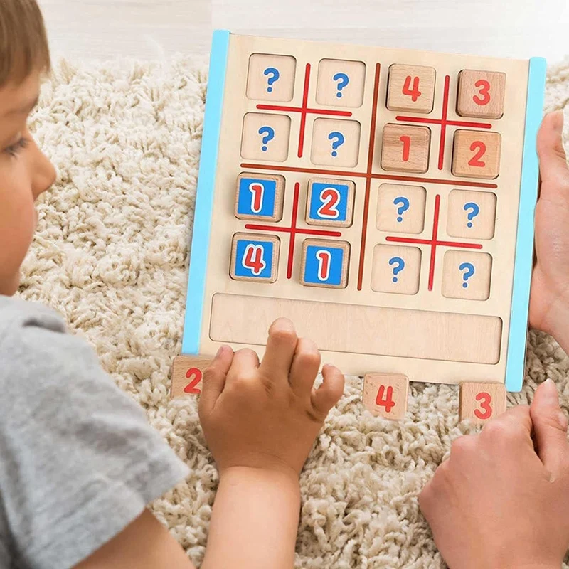 Деревянная настольная игра Sudoku с выдвижным ящиком-Математическая головоломка