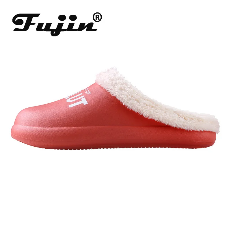 Fujin/женские и мужские домашние тапочки унисекс Детские теплые плюшевые на меху