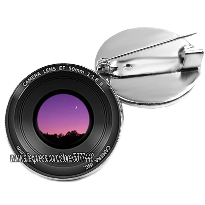Модная брошь на объектив камеры SLR булавка фотограф энтузиаст стекло кабошон
