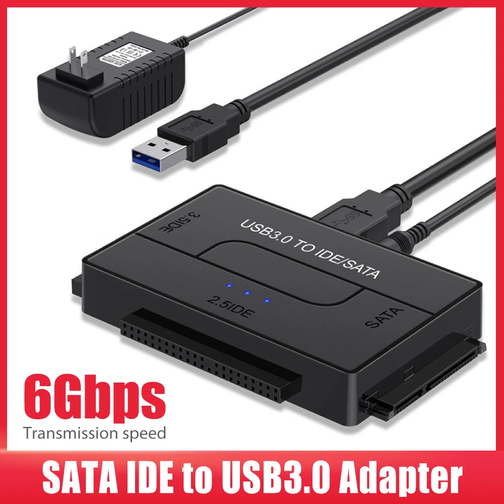 

HDD Cable Converter Multi Port Hard Drive Disk 6Gbps USB 3.0 to IDE SATA Adapter Cable for 2.5in 3.5in External HDD