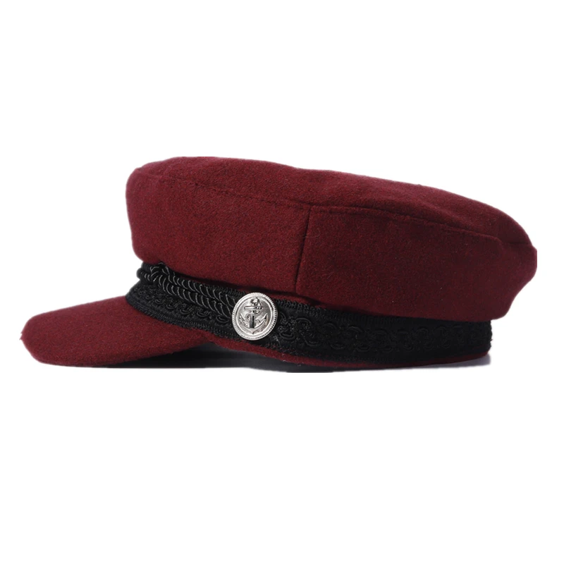 Кепка моряка для мужчин и женщин военный берет с плоским верхом восьмиугольная в