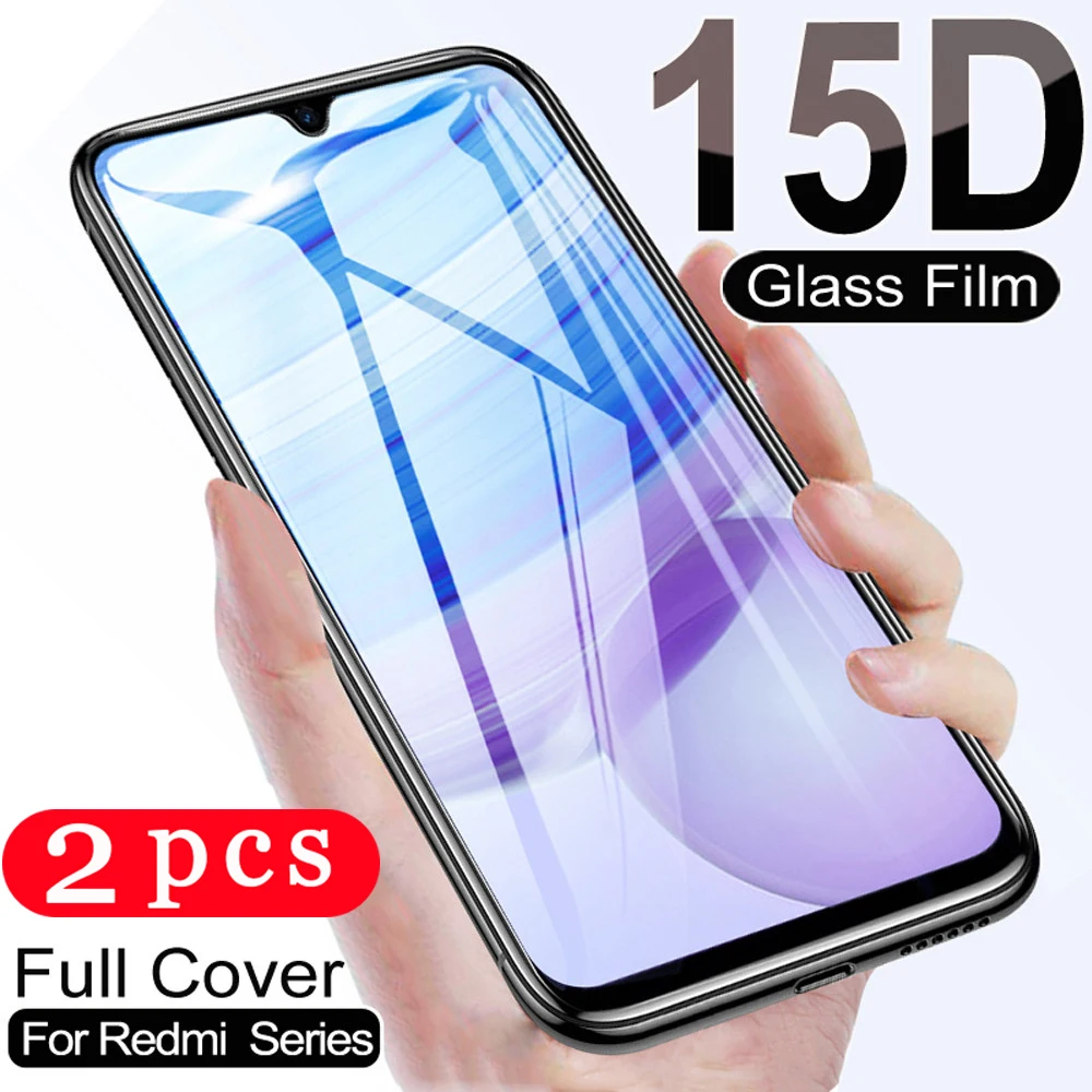 

2Pcs full cover tempered glass for xiaomi redmi 10X pro 9A 9C note 9 9s pro MAX 8 8T 8A phone screen protector protective film