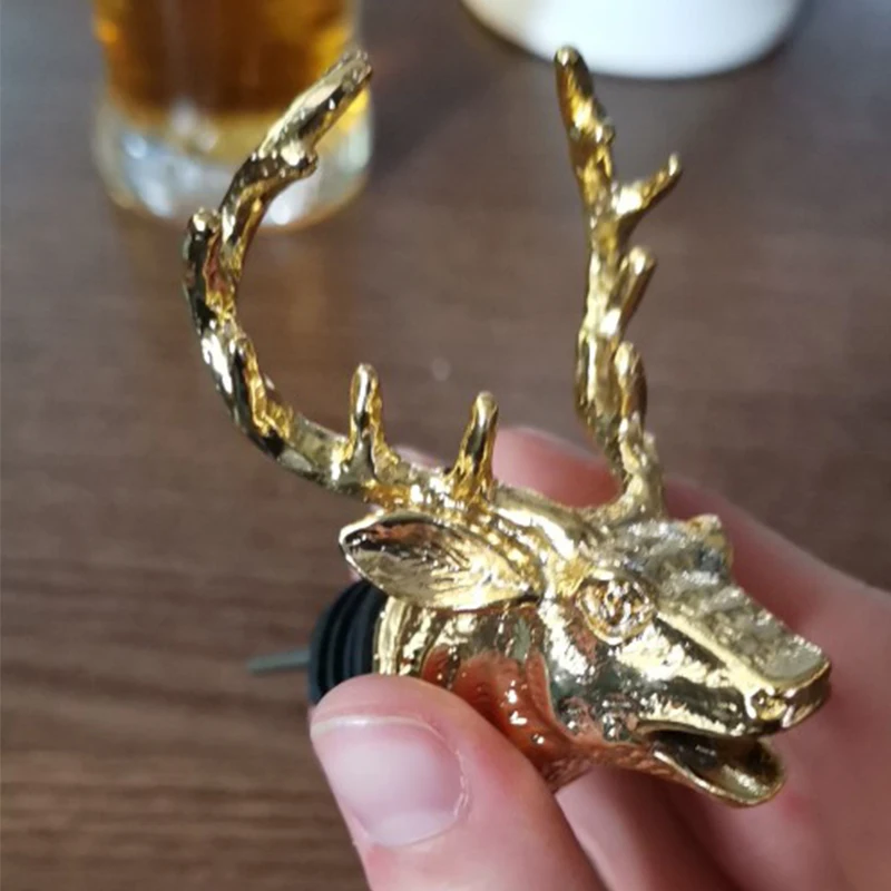 Цинковый сплав Олень голова вино Pourer уникальная бутылка вина пробка затычка для