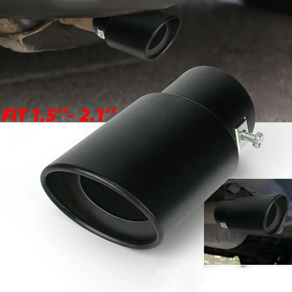 

Black Straight Car Exhaust Pipe Muffler Tip Tail Throat Stainless Steel 62mm For Any Car Exhaust Pipe Diameter Less Than 62mm