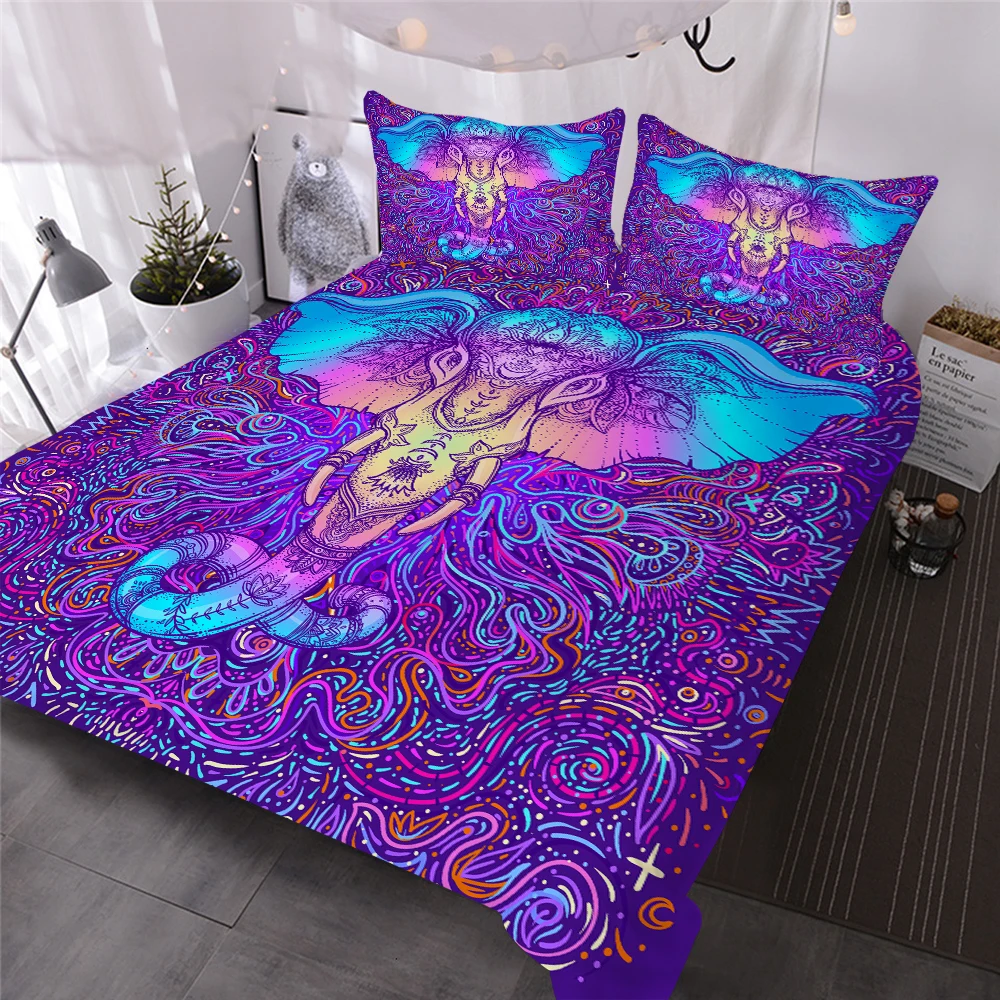 

Cartoon Elephant Bedding Set 3D Print 3pcs Duvet Cover Home Textile Bed Comforter Quilt Cover Single Queen King Bed Cover Set