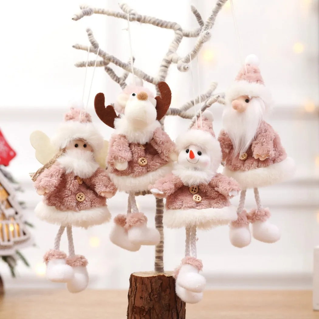 

Cute Christmas Snowman Elk Angel Plush Doll Pendant Xmas Tree Hanging Decoration Merry Christmas Pendant Decoration
