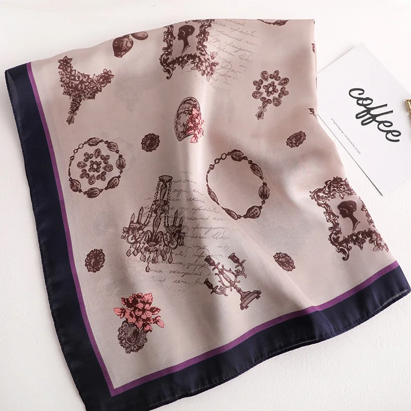 

Spring and autumn lady Square scarf new sunscreen shawl Fashion women quality silk scarves Luxury tourism print Muslim headcloth
