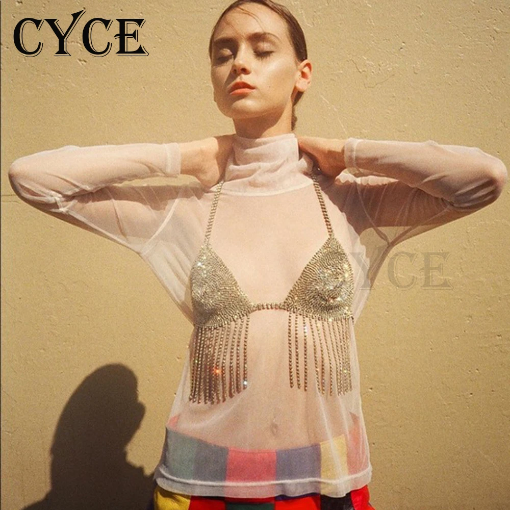 

Sexy Rhinestones Full Cover Tassel Bra Chain Body Chain For Women Nightclub Lingerie Chain Chest Chain Body Jewelry Accessories