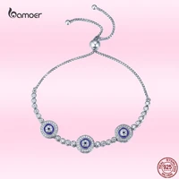 bamoer blue evil eye bracelet for women genuine 925 sterling silver guardian bracelets high quality silver jewelry girls gift