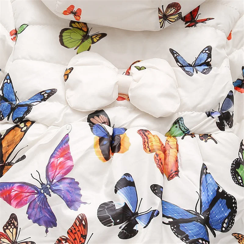 Куртки для маленьких девочек красивая куртка с бабочками зимняя детская одежда