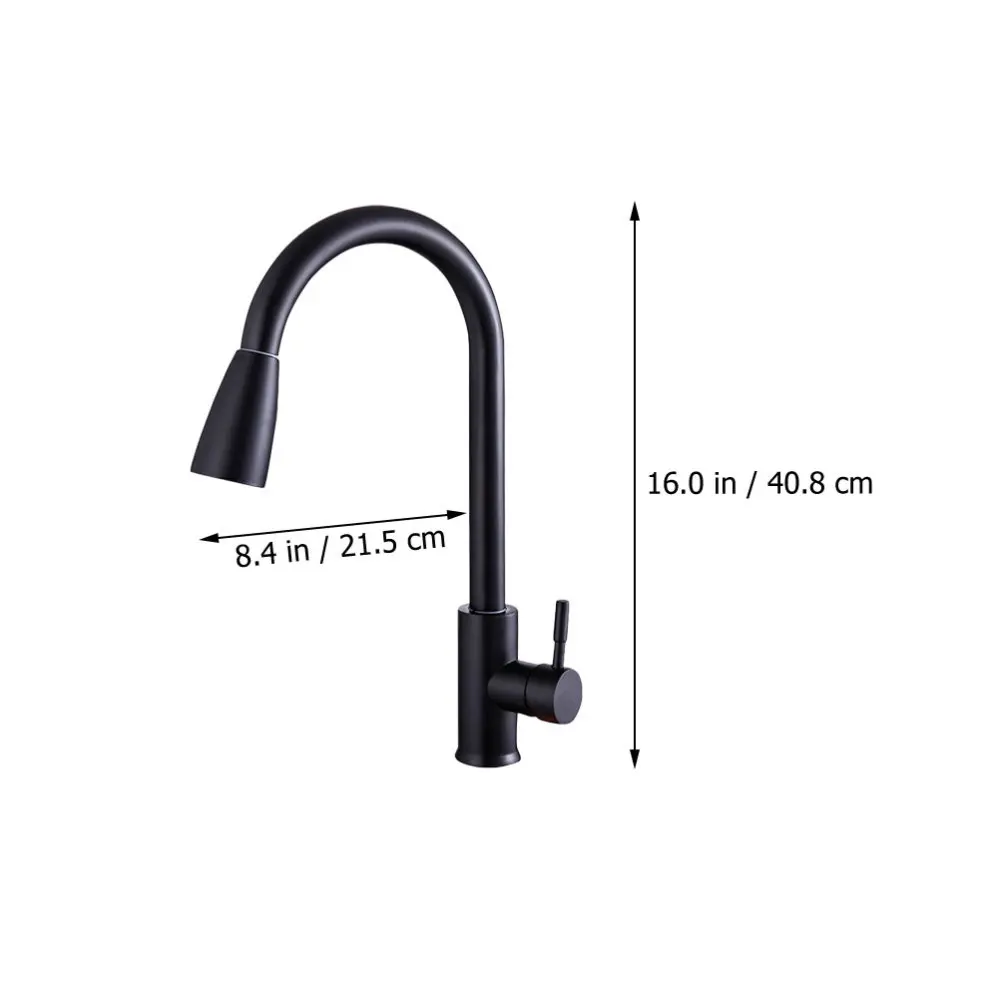 

1Pc Stainless Steel Faucet Creative Kitchen Faucet Adjustable Faucet Black