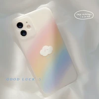 rainbow gradient phone case for iphone 12 11 pro max xr xs max soft thin tpu glossy clear case for iphone x 7 8 plus cover capa