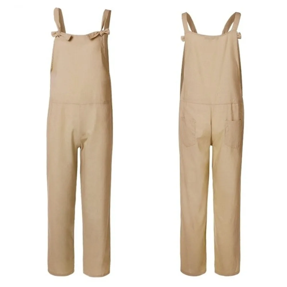 

Women Casual Solid Jumpsuits Vintage Summer Strappy Womens Dungarees Wide Leg Playsuit Ladies Casual Jumpsuit Pants Overalls