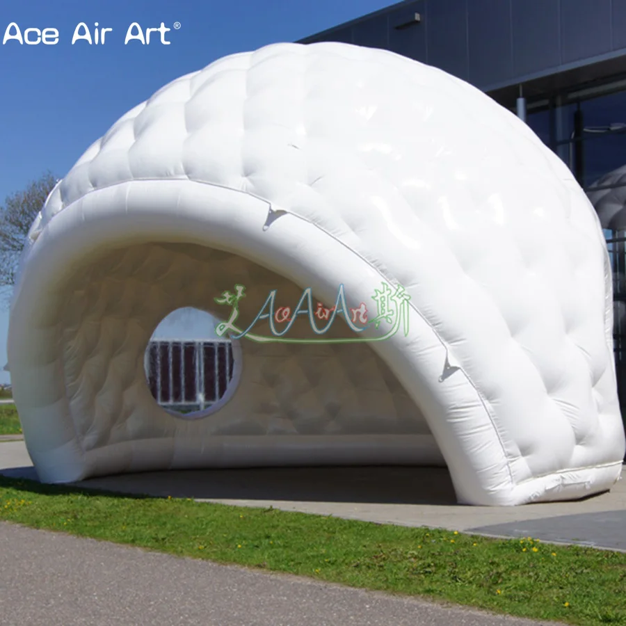 Белая полукруглая надувная купольная палатка в форме мяча для гольфа рекламная