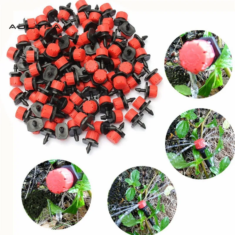 1200Pcs 1/4inch Adjustable Micro Flow Drippers Sprinklers Irrigation Misting Emitter Drip System Garden Supplies