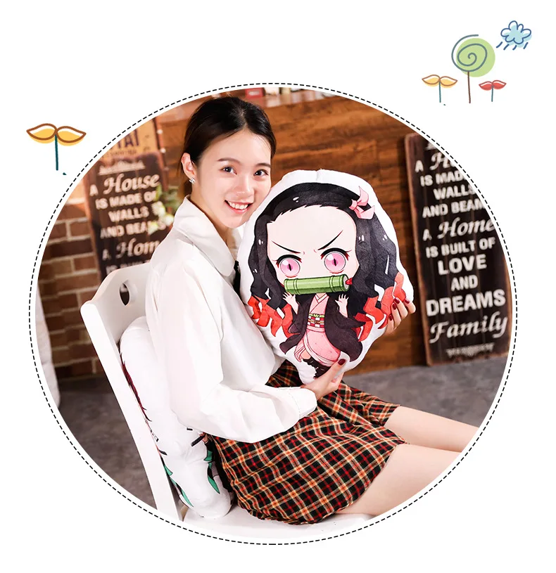 Demon Slayer: Kimetsu no Yaiba Милая декоративная подушка кровать в стиле аниме диван Kamado Nezuko