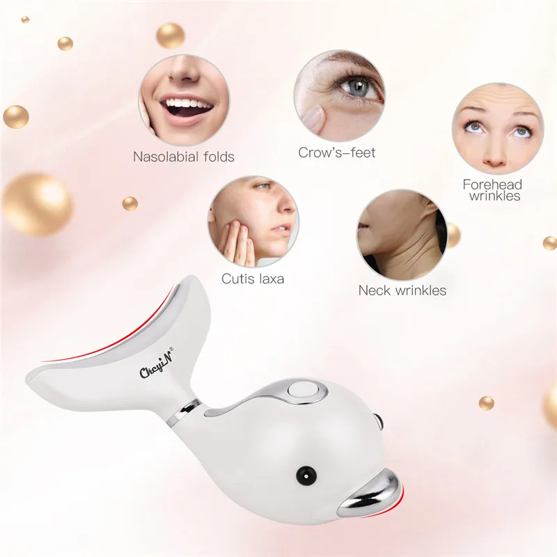

LED Light Facial Infrared Massager RF Radio Frequency Neck Beauty Device Skin Tighten Anti Wrinkle Remove Lifting Rechargeable