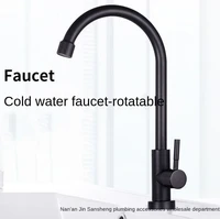 high quality copper kitchen single cold faucet black sink faucet hot and cold mixing water 360%c2%b0 rotating and splash proof