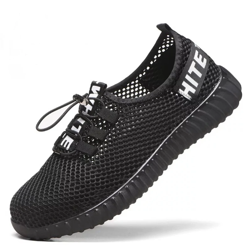 Ботинки мужские сетчатые со стальным носком повседневные дышащие не прокалывают