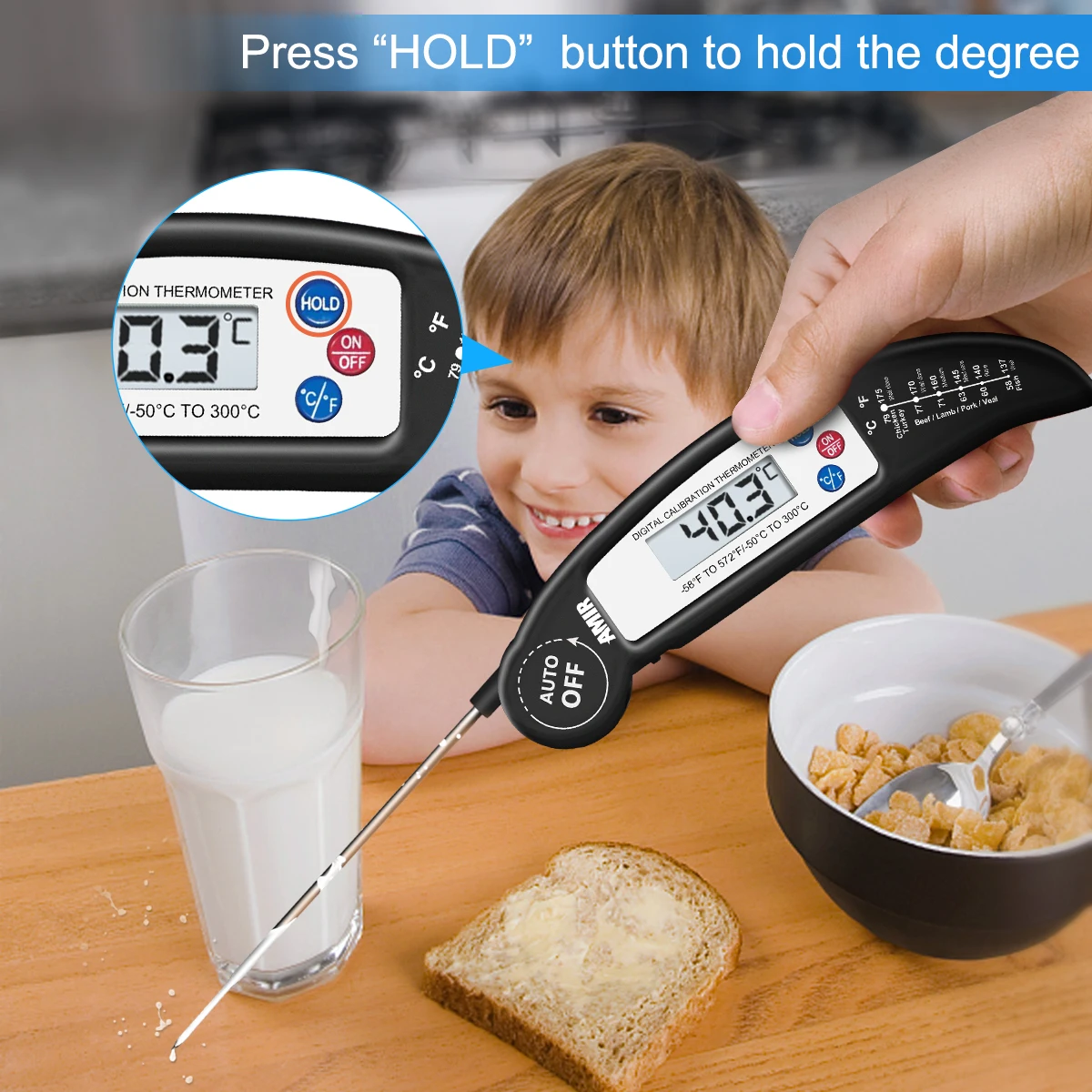 Цифровой термометр AMIR для барбекю складной электронный приготовления пищи мяса