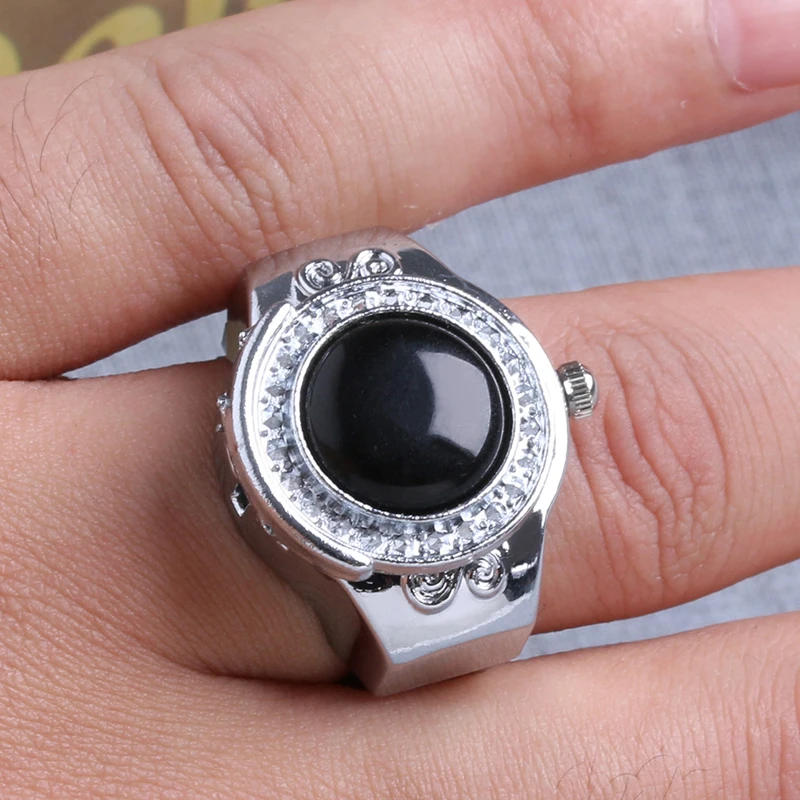 

20mm Gemstone Agate Round Finger Ring Watch Jewelry Gift Modern Style X7XB
