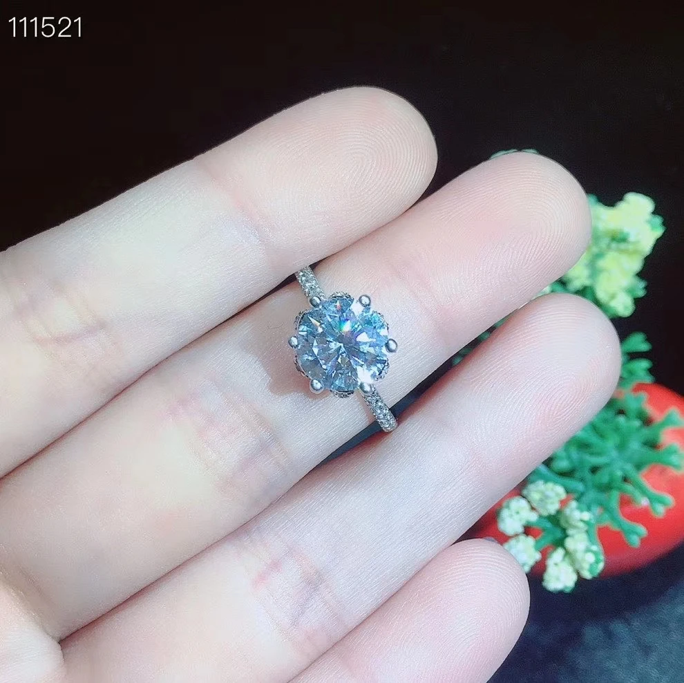 

KJJEAXCMY Fine Jewelry 925 sterling silver Mozanne diamond ladies ring support test strip