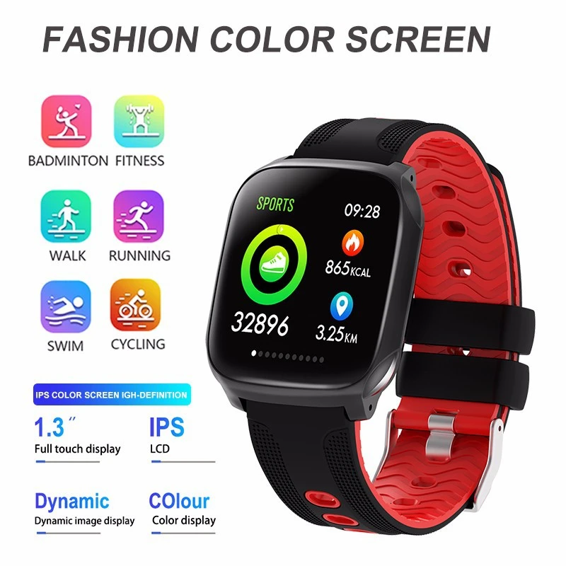 Смарт-часы водонепроницаемые пульсометр кровяное давление браслет спортивный