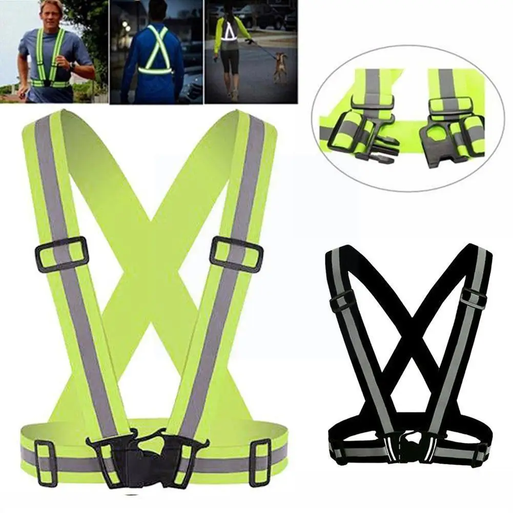 

Светоотражающая одежда для ночного бега, спортивное снаряжение, жилет, светоотражающие ремни, одежда, эластичная Светоотражающая одежда дл...