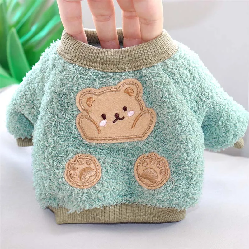 

Короткая осенне-зимняя бархатная одежда для домашних животных, утолщенная теплая Тедди бишон Хироми Йоркширский Пудель для маленьких соба...