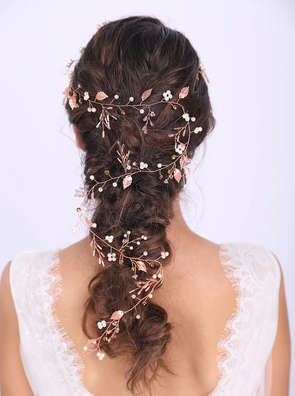 Свадебные аксессуары для невесты корона принцессы из розового золота с листьями