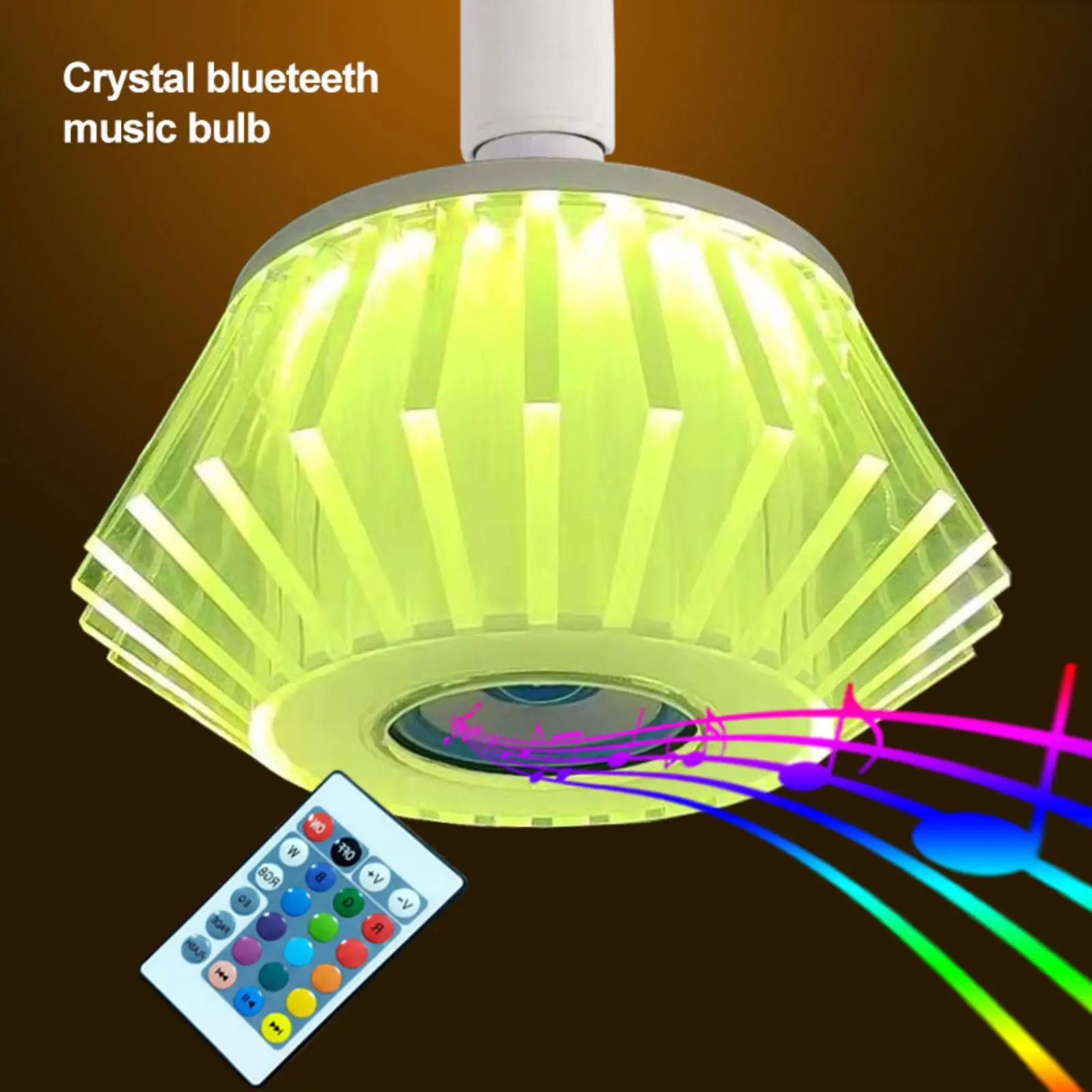

Led Wireless Bulb Modern Music Ceiling Light Bluetooth Speaker Lamp Remote Control 24W Acrylic Colorful Starlight Speaker Bulb