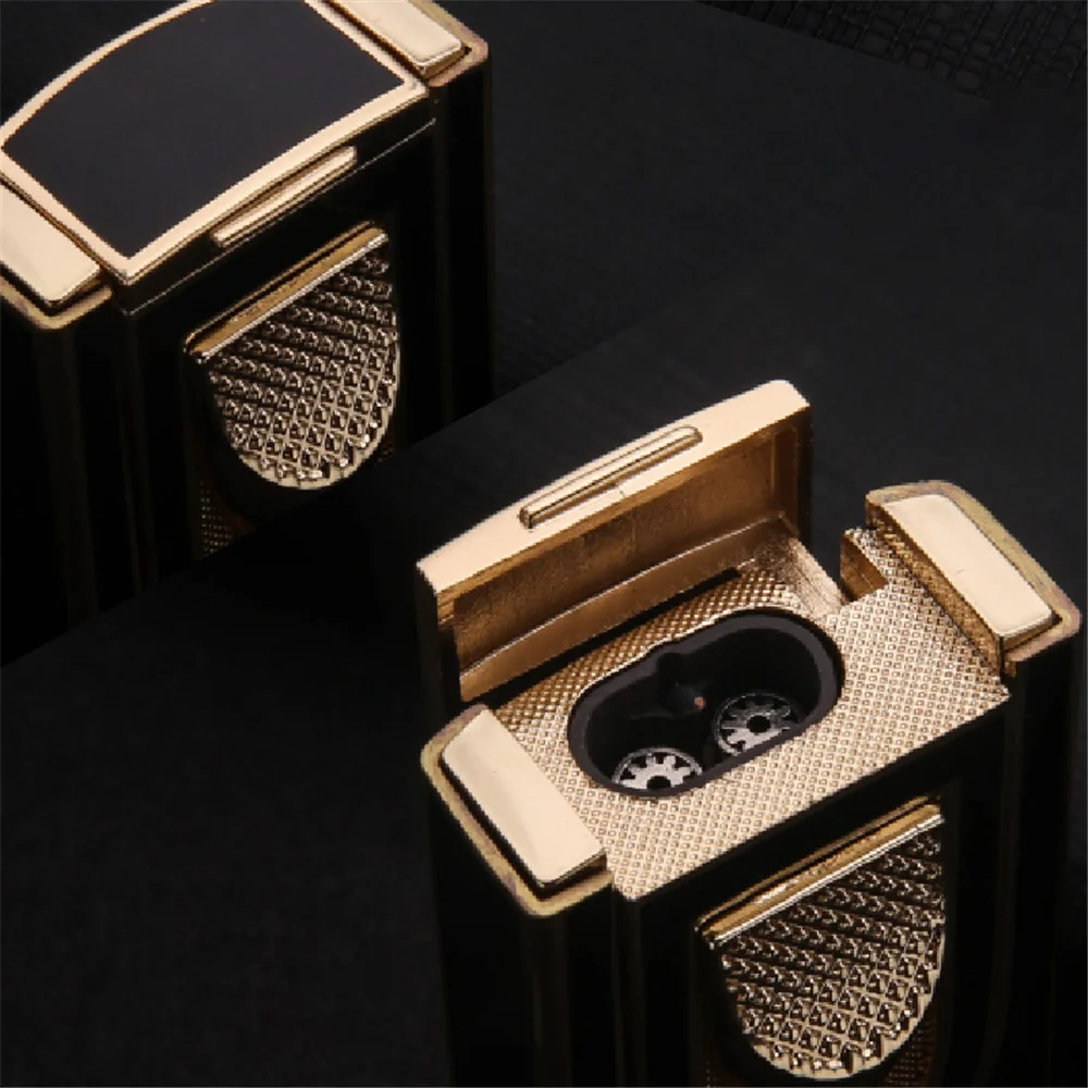 Специальная металлическая зажигалка для сигар модная двойной прямой ряд