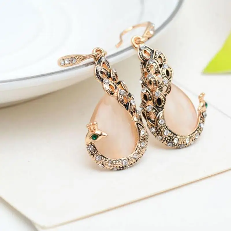 3 шт./компл. Популярные Павлин Висячие Серьги с драгоценными камнями Кулон