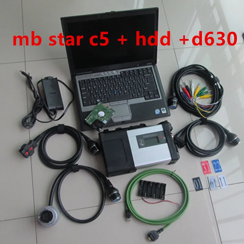 MB Star C5 SD Подключение C4 с программным обеспечением 12/& ноутбук D630 для Benz Автоматическая диагностика SD Подключение C5 Wi-Fi диагностический сканер - Цвет: c5-hdd-d630