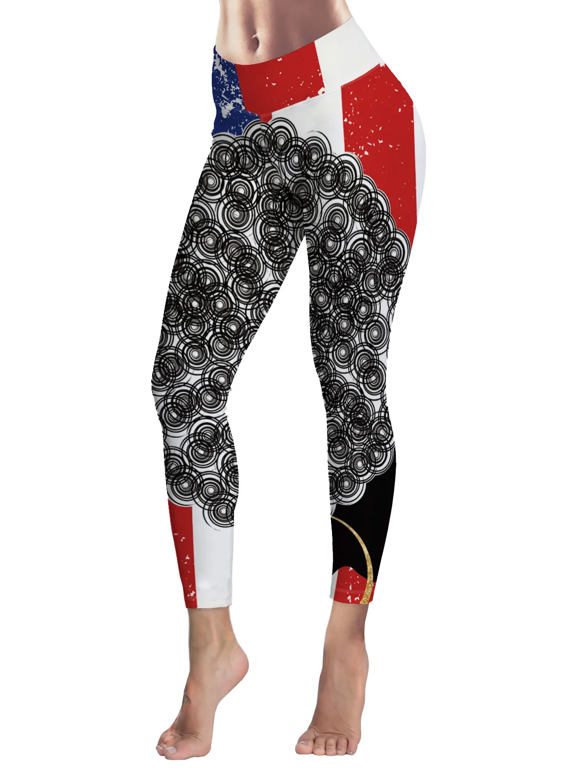 Ретро Американский Флаг африканские Женские повседневные леггинсы женские