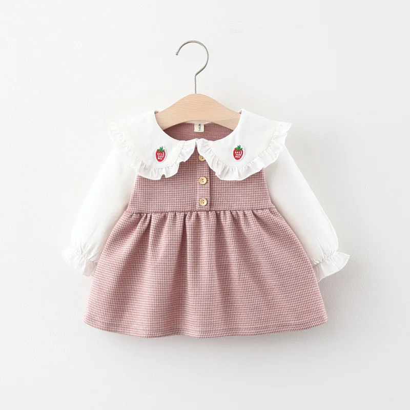 Платье YALOODE для новорожденных девочек хлопковое клетчатое платье с длинными