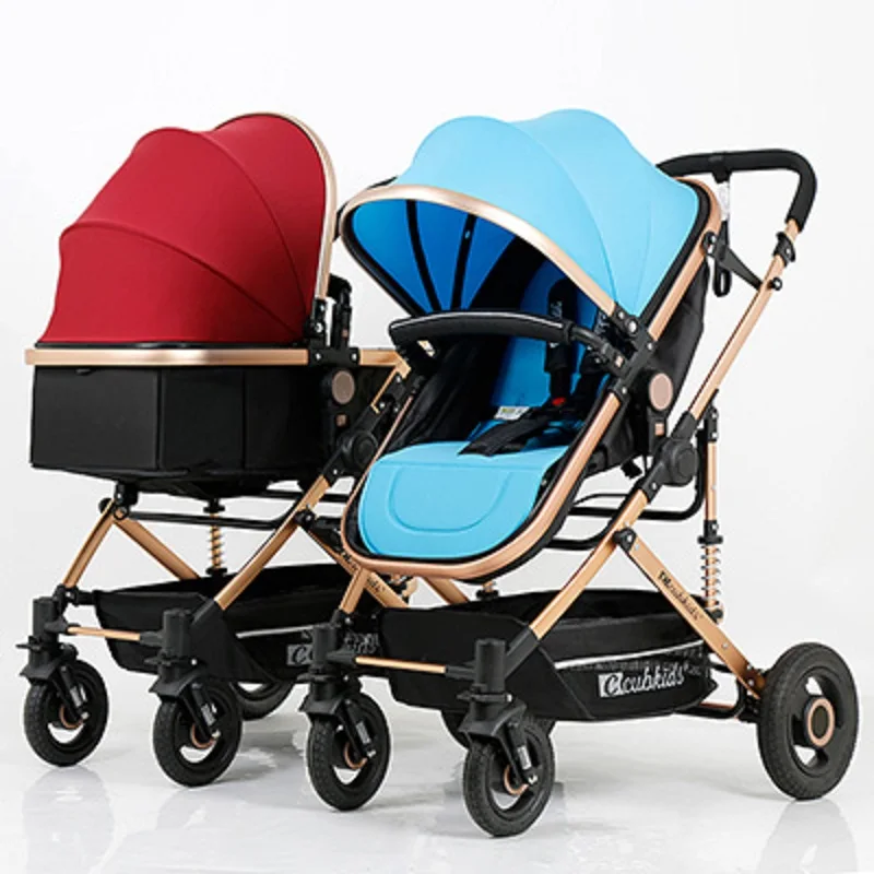 

Fast ship ! Twin baby strollers can sit lie detachable lightweight folding second child double size treasure trolley