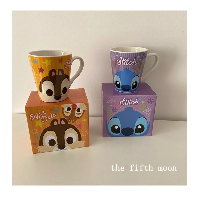 Disney Cute Cartoon Three-Eyed Alien Stitch Ceramic Cup Juice Milk Coffee Thermal Mug | Дом и сад