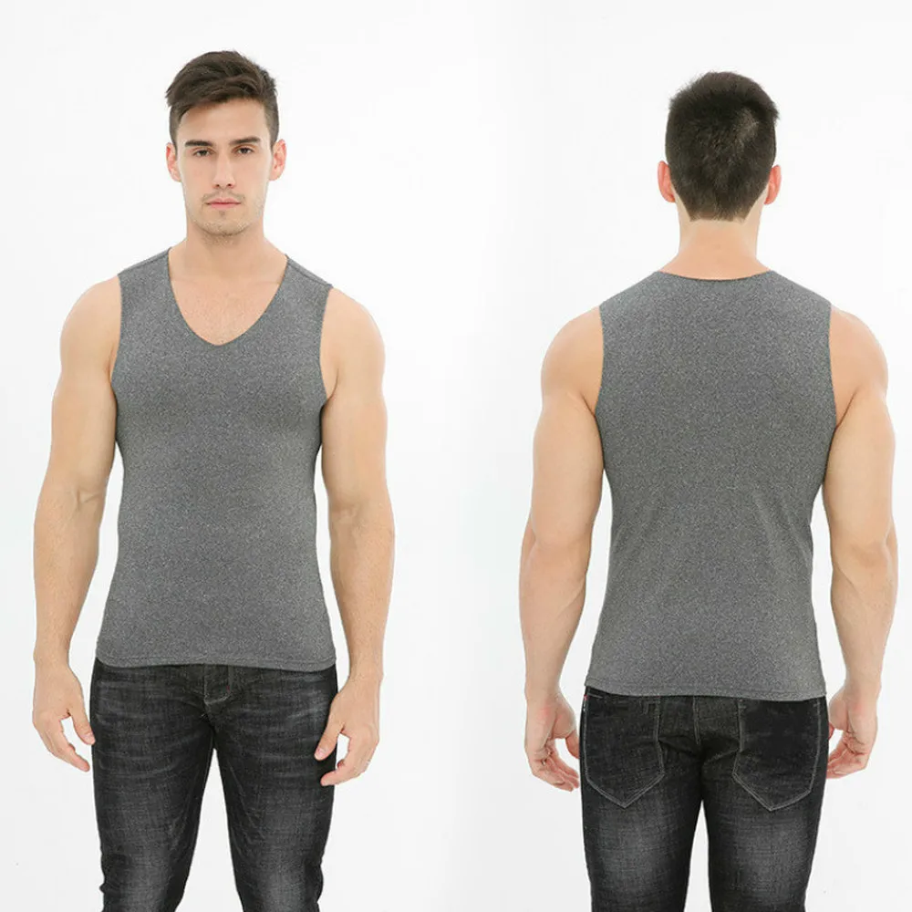 Мужской бесшовный теплый жилет Зимняя мужская приталенная версия длинный