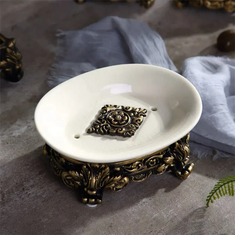 Керамическое мыло в скандинавском стиле простой Овальный двухслойный контейнер