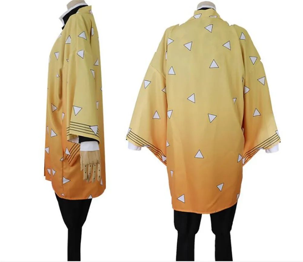 Костюм для косплея аниме рассекающий демонов желтый комплект из кимоно Agatsuma Zenitsu