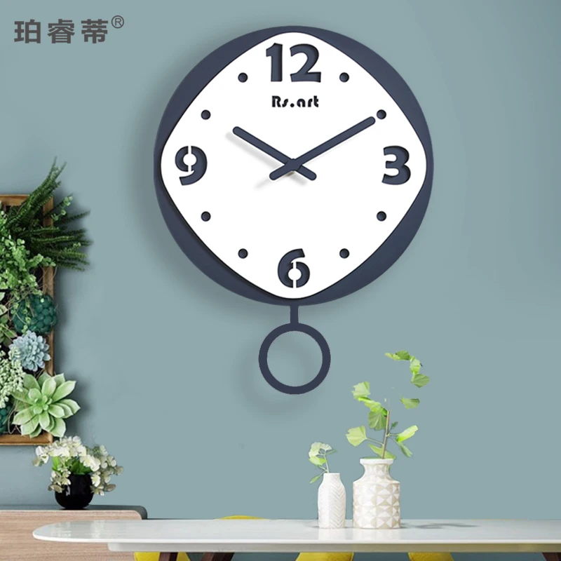 

Luxury Stylish Wall Clock Pendulum Nordic Wall Clocks Living Room Creative Simple Watch Relogio Parede Garden Home Decor AA60ZB