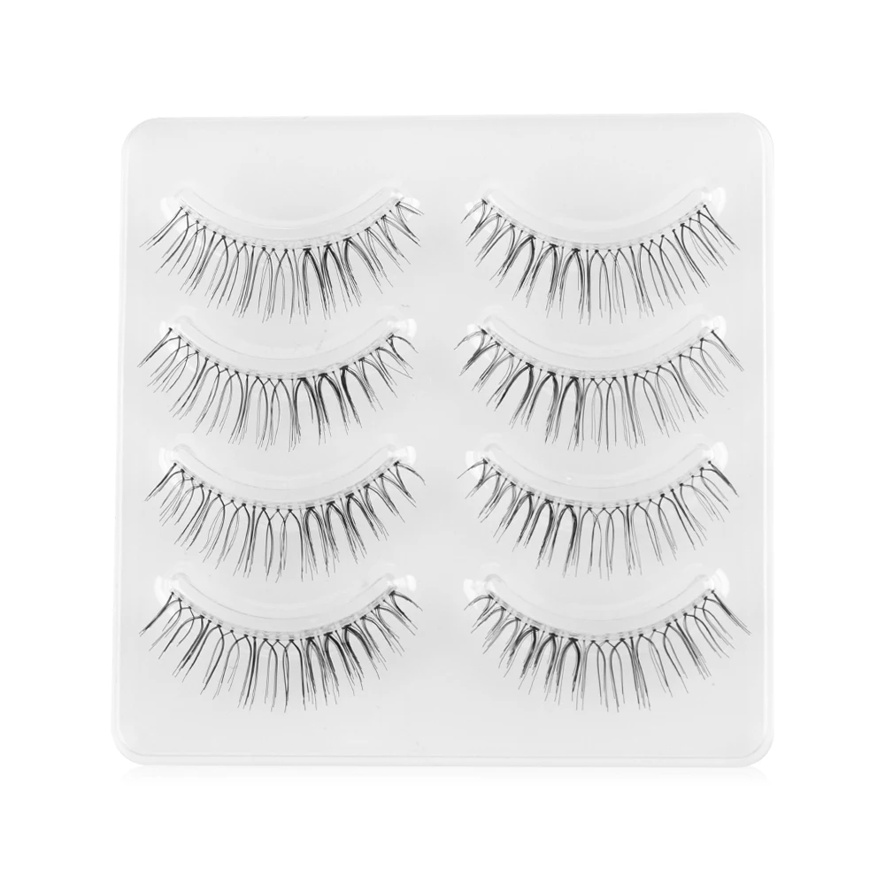 4 пары Японский натуральный стиль накладные макияж ресниц ультра легкие