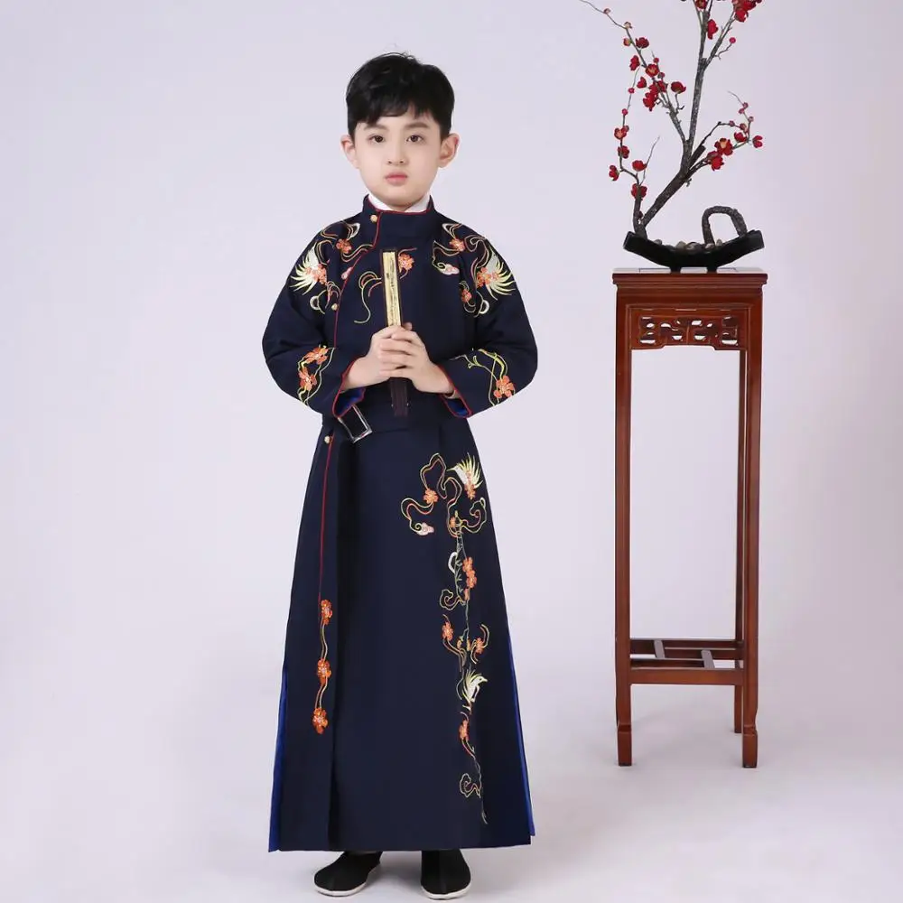 Сценический наряд для мальчиков Hanfu китайское платье маленьких новогодний