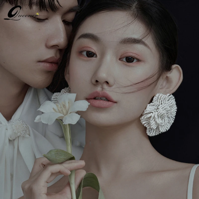 

Dangle Pearl Earrings 2021 Trend For Women Hanging Hoop Jewelry Unusual Women's Earrings Korean Fashion Vintage Pendant Earring